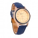 Women's Watches With Bright Crystals Golden Leather Bracelet