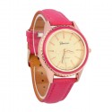 Women's Watches With Bright Crystals Golden Leather Bracelet