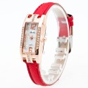 Women's Fine Rectangular Watch with Elegant Quartz Crystals