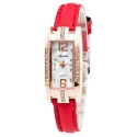 Women's Fine Rectangular Watch with Elegant Quartz Crystals