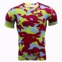 Camiseta Masculina Básica Manga Curta Estampa Camuflada Exercito