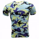 Camiseta Masculina Básica Manga Curta Estampa Camuflada Exercito