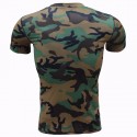 Camiseta Masculina Básica Manga Curta Estampa Camuflada Exercito