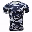 Camiseta Masculina Básica Manga Curta Estampa Camuflada Exercito