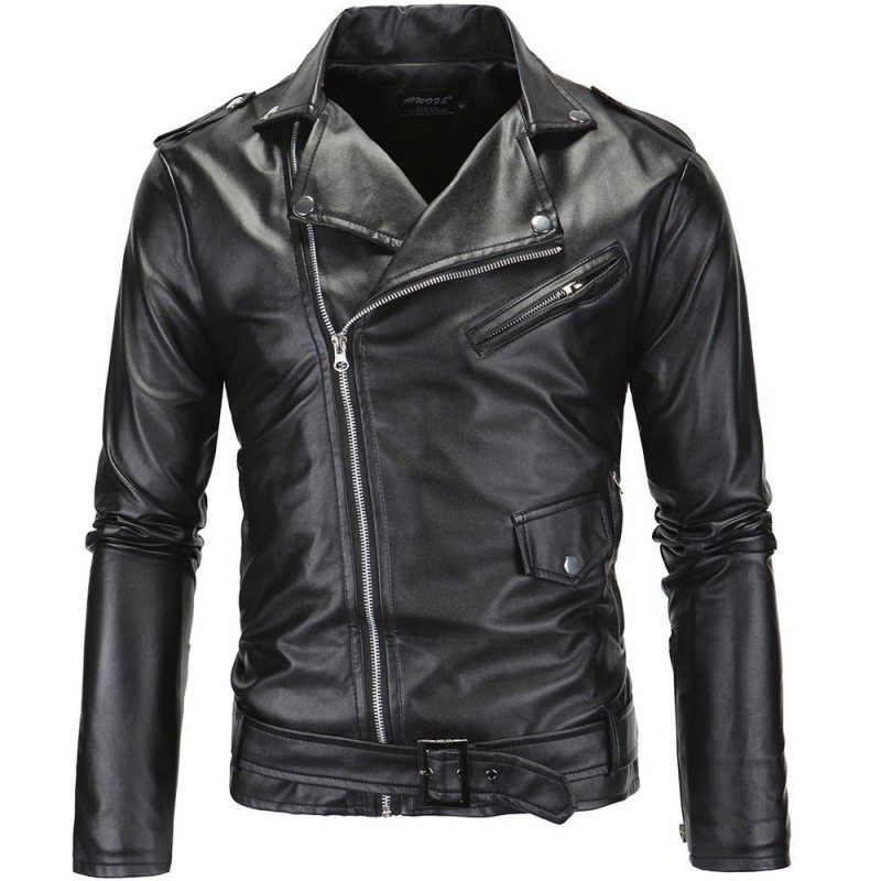 jaqueta de couro masculina motoqueiro