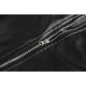 Men's Jacket Black Waterproof Plain Leather Zipper