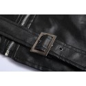 Men's Jacket Black Waterproof Plain Leather Zipper