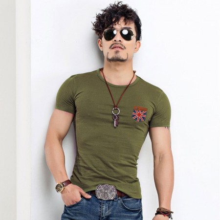 Camiseta Masculina Básica Lisa Malha Fria em Algodão Varias Cores