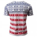 SWAG Men's American Floral Print T-Shirt White V Neck