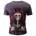 Camiseta SWAG Masculina Estampada Floral Américana Branca Gola V