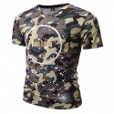 Camiseta SWAG Masculina Estampada Floral Américana Branca Gola V