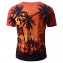 Camiseta SWAG Masculina Estampada Floral Américana Branca Gola V