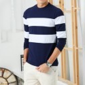 Men's Cold Jacket Striped Long Sleeve Wool Pullover