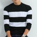 Men's Cold Jacket Striped Long Sleeve Wool Pullover