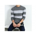 Men's Cold Jacket Striped Long Sleeve Wool Pullover