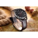 Mens Watches Black Ceramic Sport Quartz Leather Bracelet