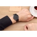 Mens Watches Black Ceramic Sport Quartz Leather Bracelet