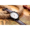 Mens Watches Black Ceramic Sport Quartz Leather Bracelet