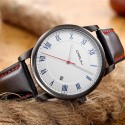 Mens Watches Black Ceramic Sport Quartz Leather Bracelet