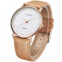 Ladies Watches Elegant Brown Leather Bracelet White Dial