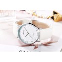 Relógios Feminino Elegante Pulseira de Couro Marrom Mostrador Branco