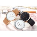 Ladies Watches Elegant Brown Leather Bracelet White Dial