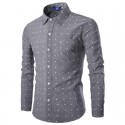 Men's Casual Social Shirt Bolinas Gray and Light Blue Long Sleeve