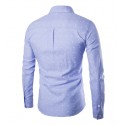 Men's Casual Social Shirt Bolinas Gray and Light Blue Long Sleeve