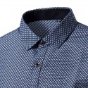 Social Men's shirt Beautiful Blue Printed Long Sleeve Diamond