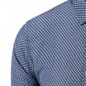 Social Men's shirt Beautiful Blue Printed Long Sleeve Diamond
