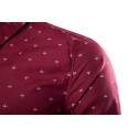 Camisa Social Masculina Casual Pequenas Angoras de Botão Vermelha