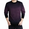 Camiseta Masculina Roxa em Caxemira Tricotado Manga Comprida Inverno