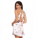 Floral Dress Casual Short White Female