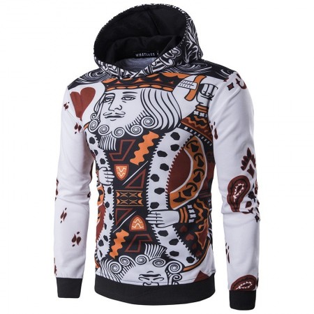 Men's Sweatshirt White King of Hearts Hooded Sweatshirt São Paulo