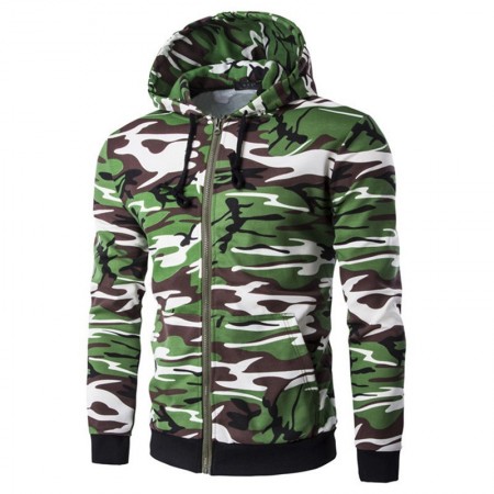 Rain Jacket Ziper Sweatshirt and Hooded Green Army Hooded