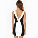 Bodycon Dress Sexy Short Women's Black and White Party