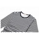 Camiseta Listrada Manga Longa Casual Masculina Fina Moda Inverno