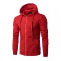 Male sweatshirt with zipper and hood with cord Casual pockets in front