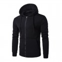 Male sweatshirt with zipper and hood with cord Casual pockets in front