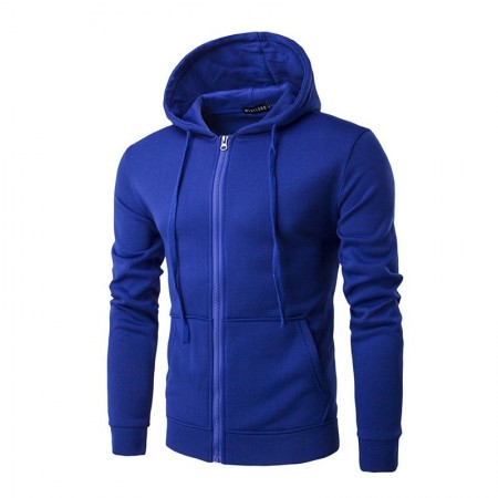 Male sweatshirt with zipper and hood with cord Casual pockets in front