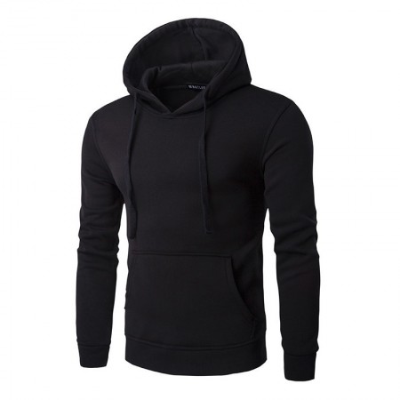 Men's Casual Sweatshirt with Hood Smooth Training School Elastic Sleeve