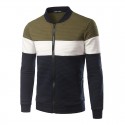 Men's Sportswear Striped Sweater with Zip Jacket