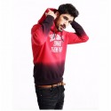 Men's Red and Black Hooded Sweatshirt