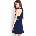 Dress Women's Blue Casual Short with Belt