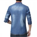 Jaqueta Jeans Masculina Lavada Slim Fit Plus Size Estilo Casual Urbano