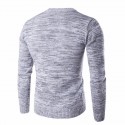 Camisa de Frio Cinza Masculina Suéter Grossa de Lã Pullover Tricotado