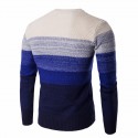 Men's Shirt Gradient Striped Cold Knit Long Sleeve