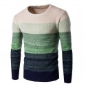 Men's Shirt Gradient Striped Cold Knit Long Sleeve