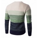 Men's Shirt Gradient Striped Cold Knit Long Sleeve