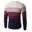 Men's Shirt Gradient Striped Cold Knit Long Sleeve